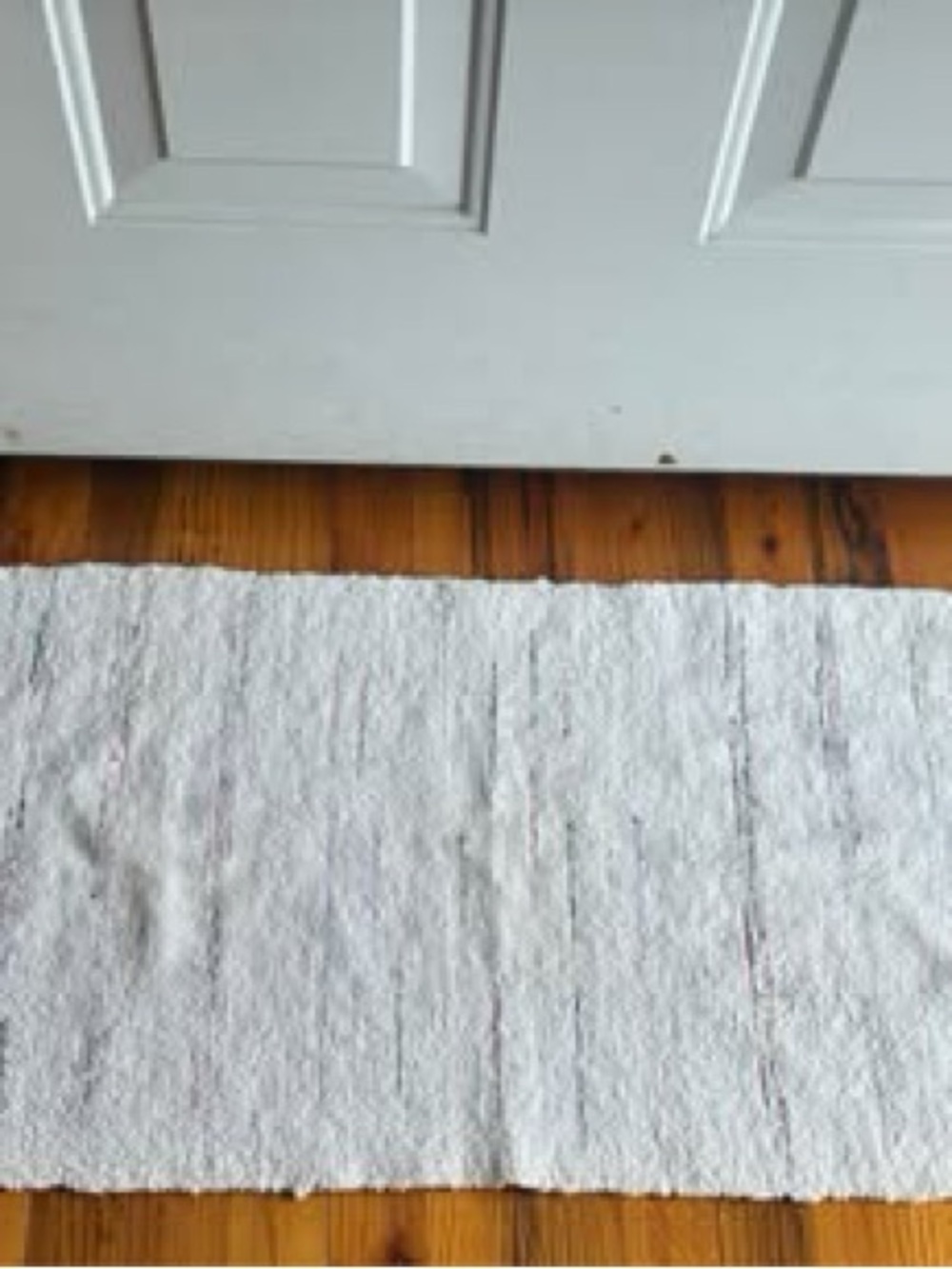 White Textured Accent Rug